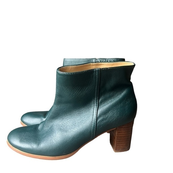 JOE FRESH green Leather Heeled Booties Size 8. - Picture 2 of 9